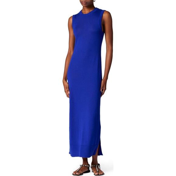 Equipment Rachida Surrealist Blue Cashmere Knit Sleeveless Maxi Dress Size XXS - Picture 1 of 13